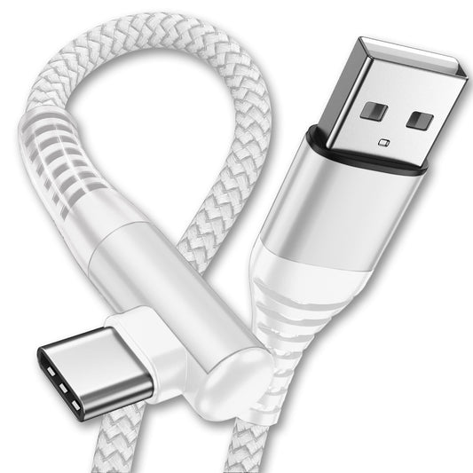 USB-C Right Angled to USB-A Cable - White