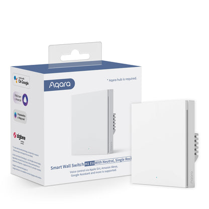 Aqara Smart Wall Switch H1 (With Neutral, Single Rocker)